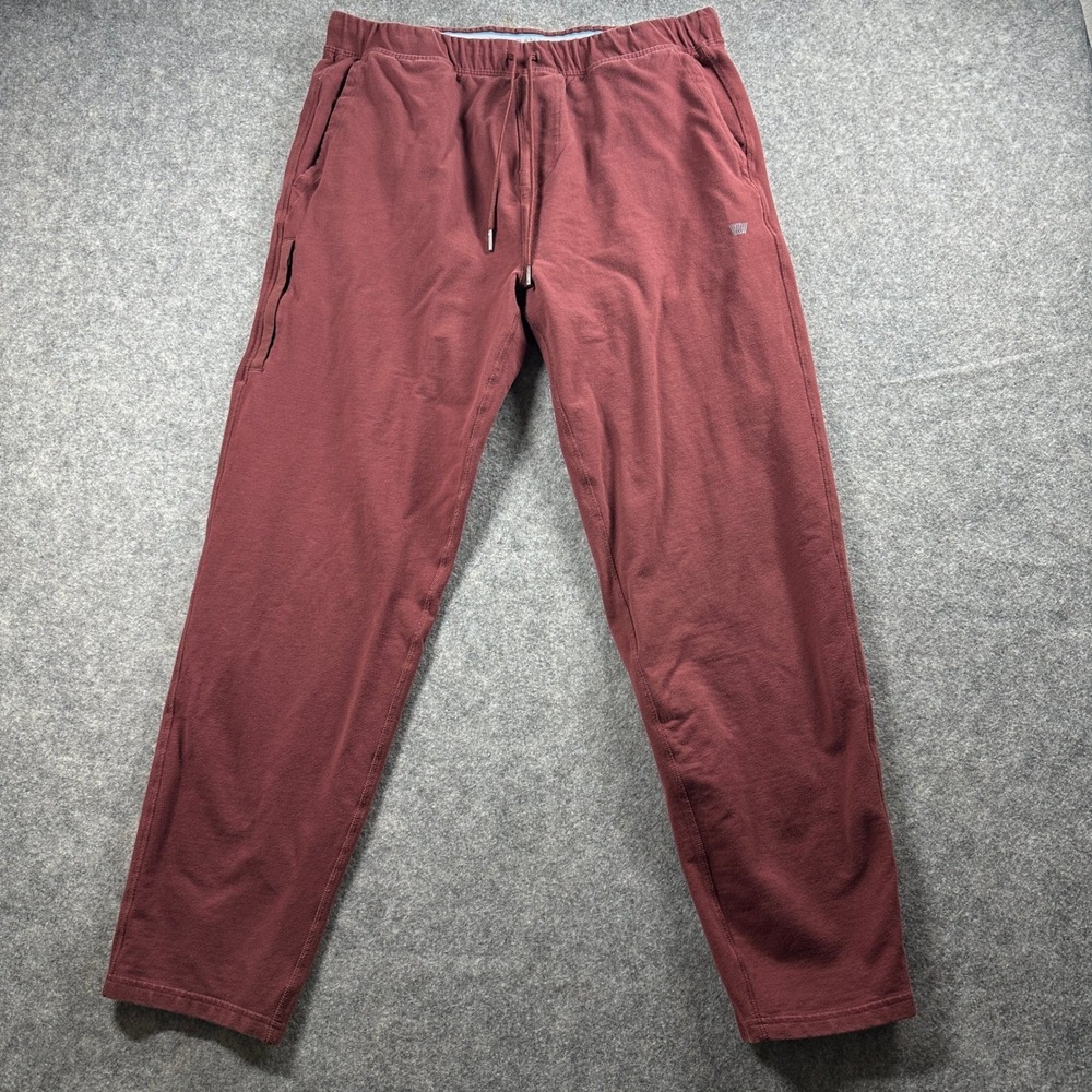 Mack Weldon Ace Sweatpants Mens XL Burgundy Cotton Spandex Tapered Joggers
